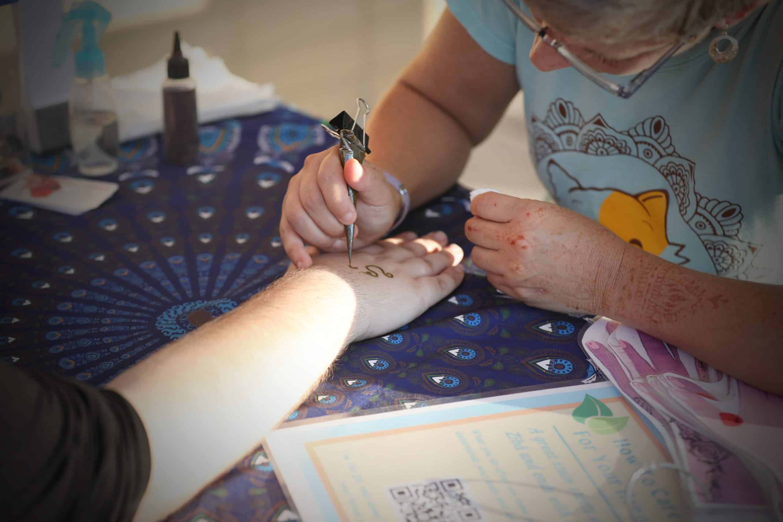 hand painting on another hand