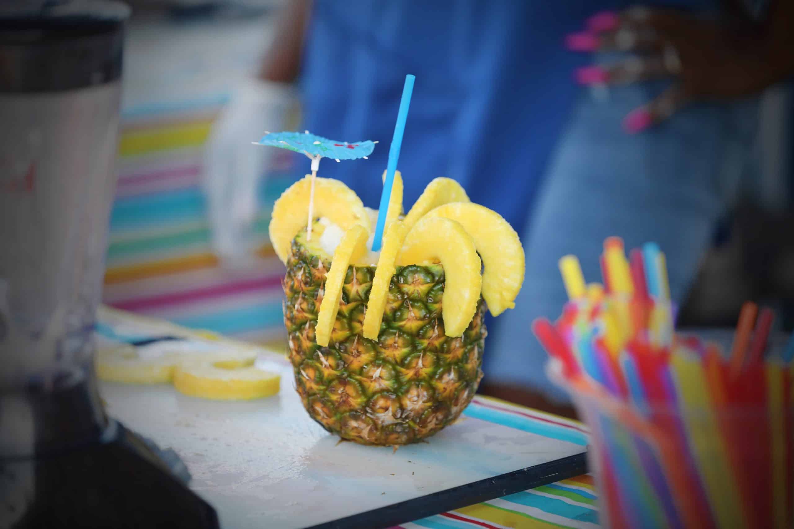 pineapple drink with umbrella