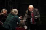 An audience listens to a speaker during the Founder's Dinner