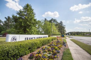 Francis Marion University sign at the main entrance