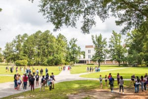 Students on FMU Campus during Orientation