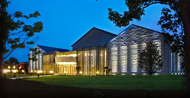 FMU Performing Arts Center in the evening