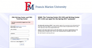 Registering your account for FMU Tutoring or Writing Center