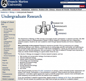 Undergraduate Research PURE