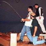 Man fishing on set of Catfish Moon