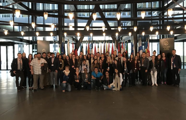 Group photo of students on the European Parliament Tour