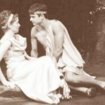 Man and woman on set of a Midsummer Night's Dream