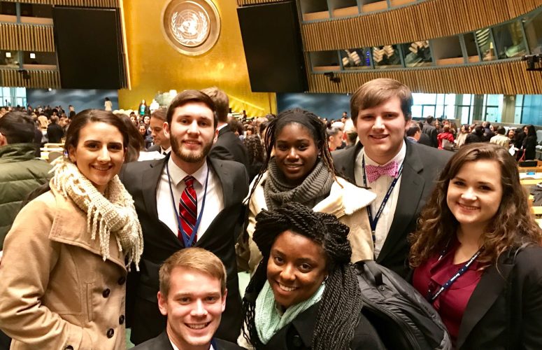 Seven students at the closing ceremony