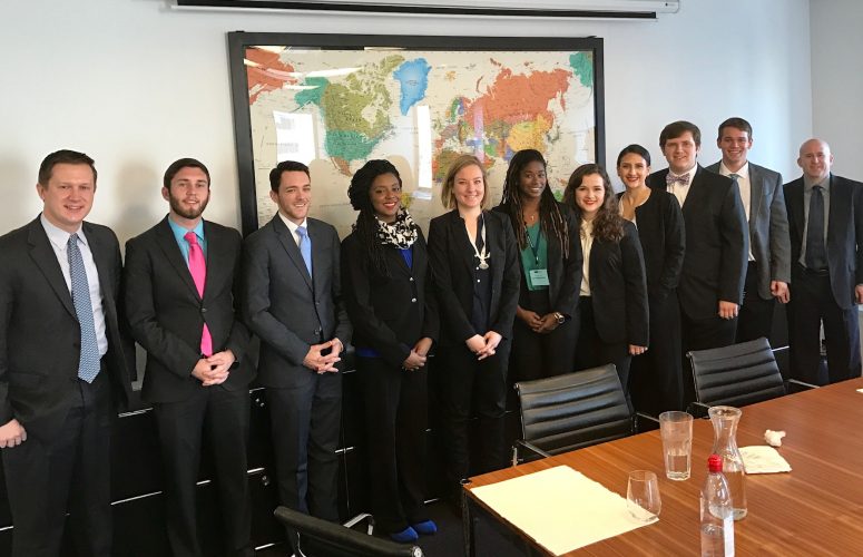 Students visiting the delegation center