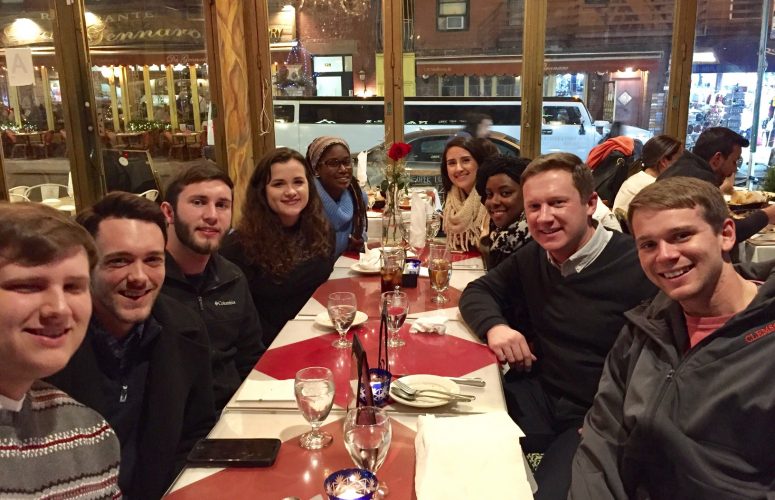 Students waiting for their dinner at Little Italy