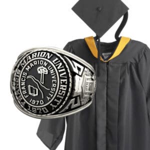 Undergraduate cap, gown and FMU class ring