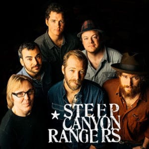 five members of the Steep Canyon Rangers bluegrass band