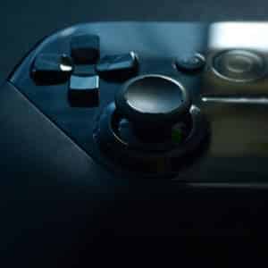 close-up view of game controller