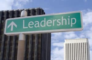 Leadership road sign