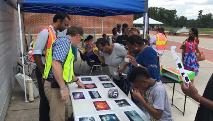 People at the eclipse event on FMU campus