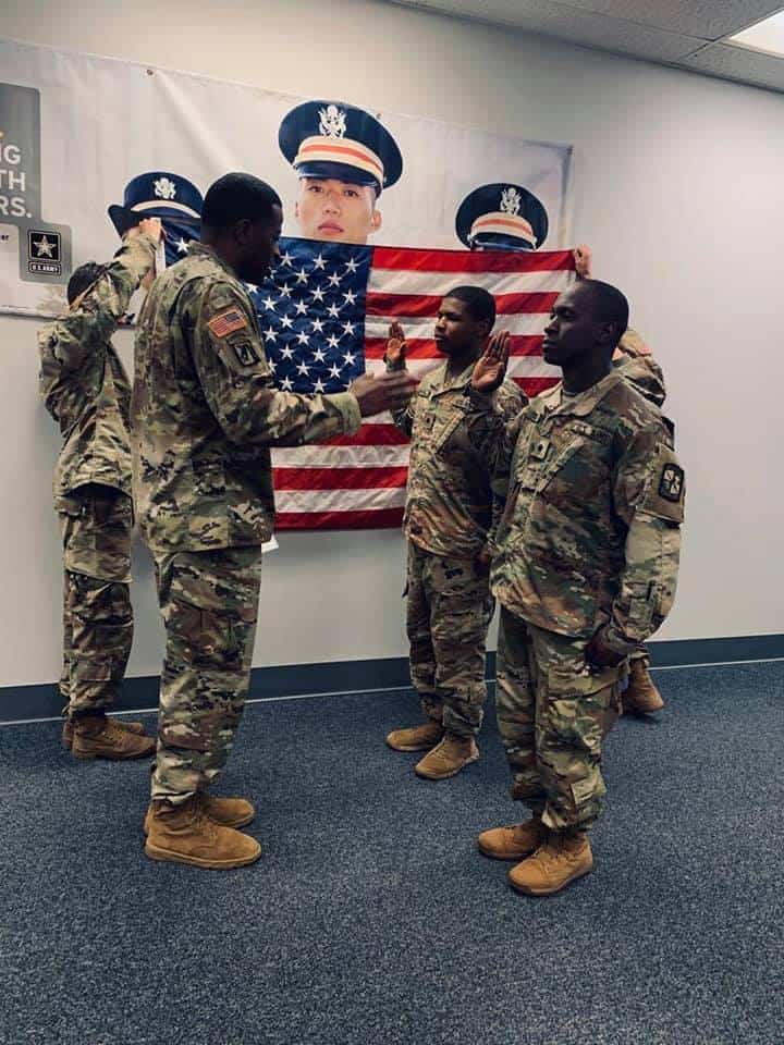 ROTC members make an oath.