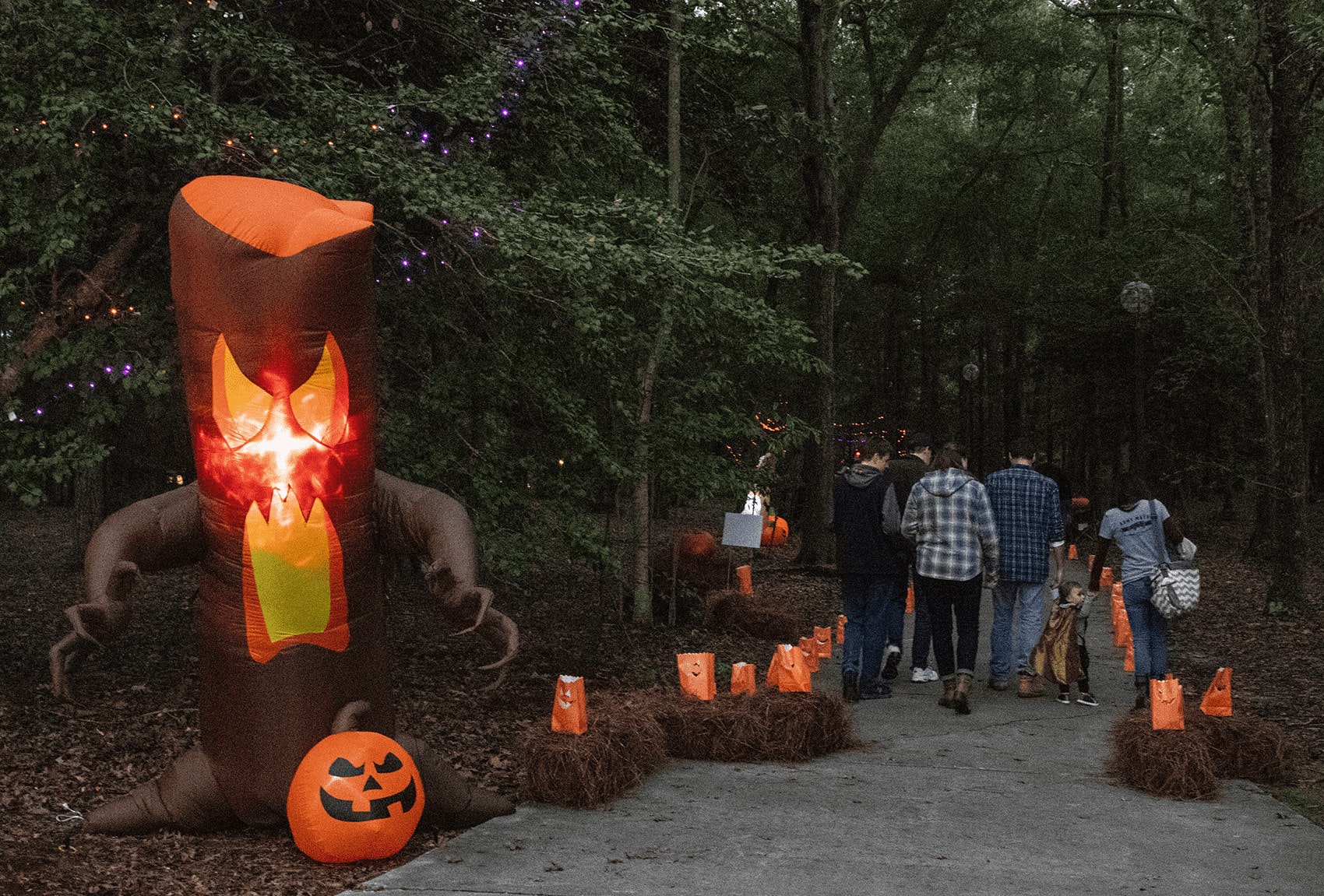 Spooky decorations adorn the pathways of FMU.