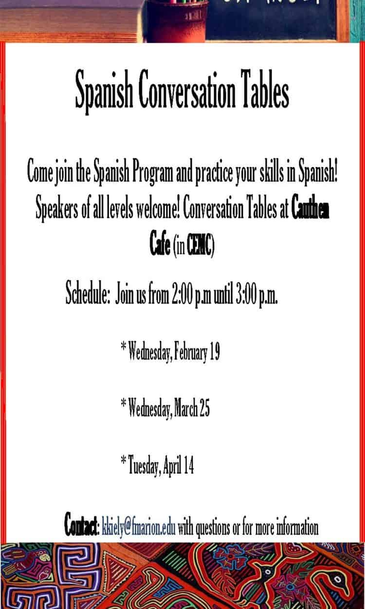 Spanish Conversation Tables Spring20 Spanish Conversation Tables Spring20