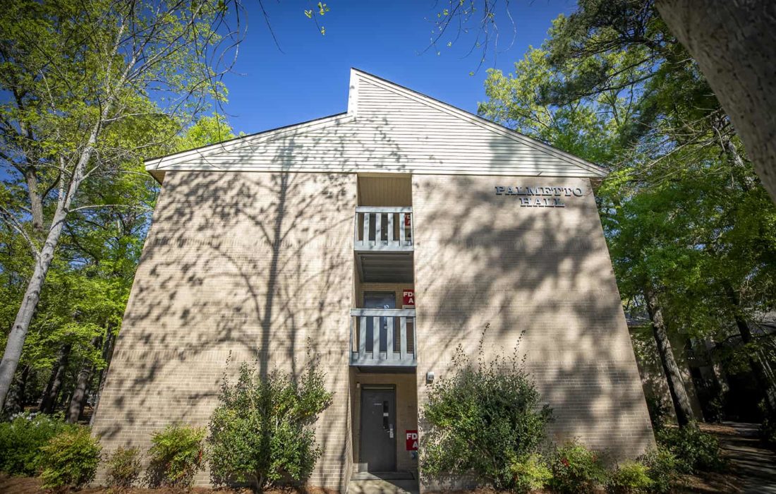 Palmetto Hall on a sunny day.