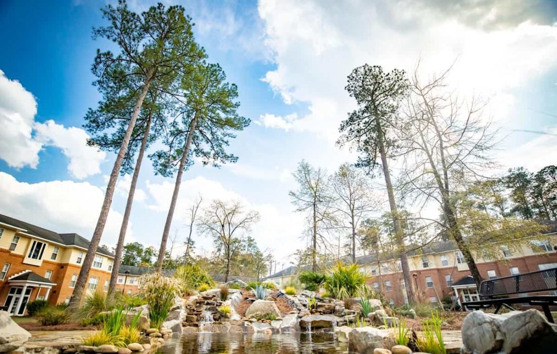 Apartments at FMU on a sunny day.