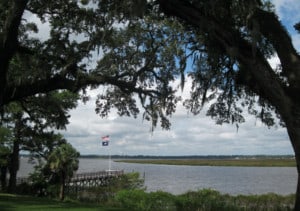 A lake on a windy day.