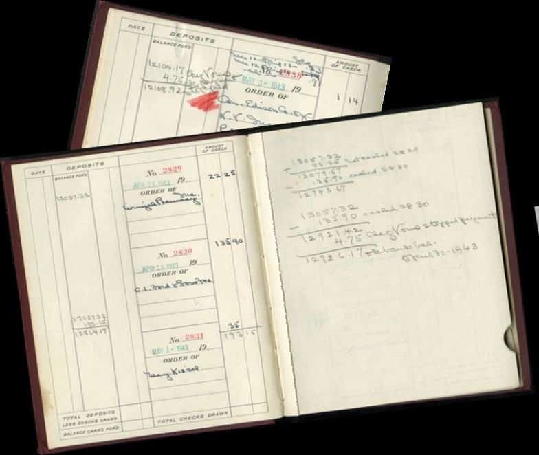 Belle Baruch's ledger.