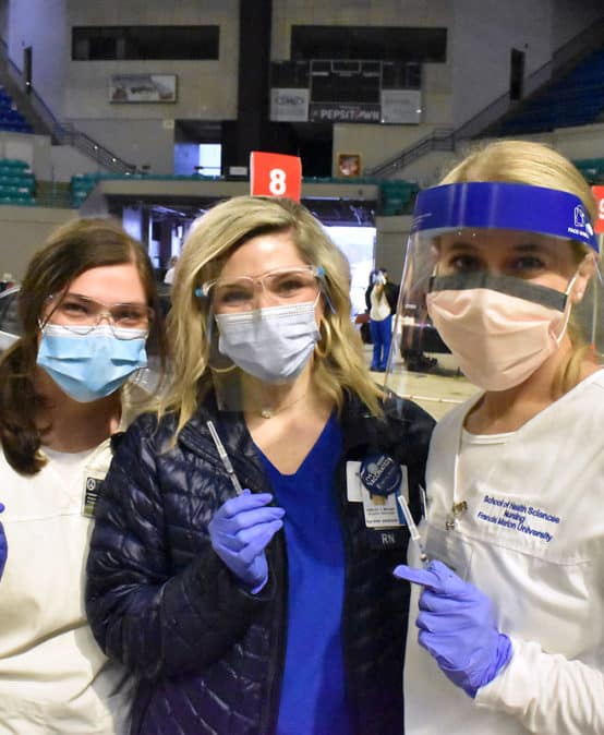 FMU Nursing students pitch in to help with COVID-19 vaccinations 