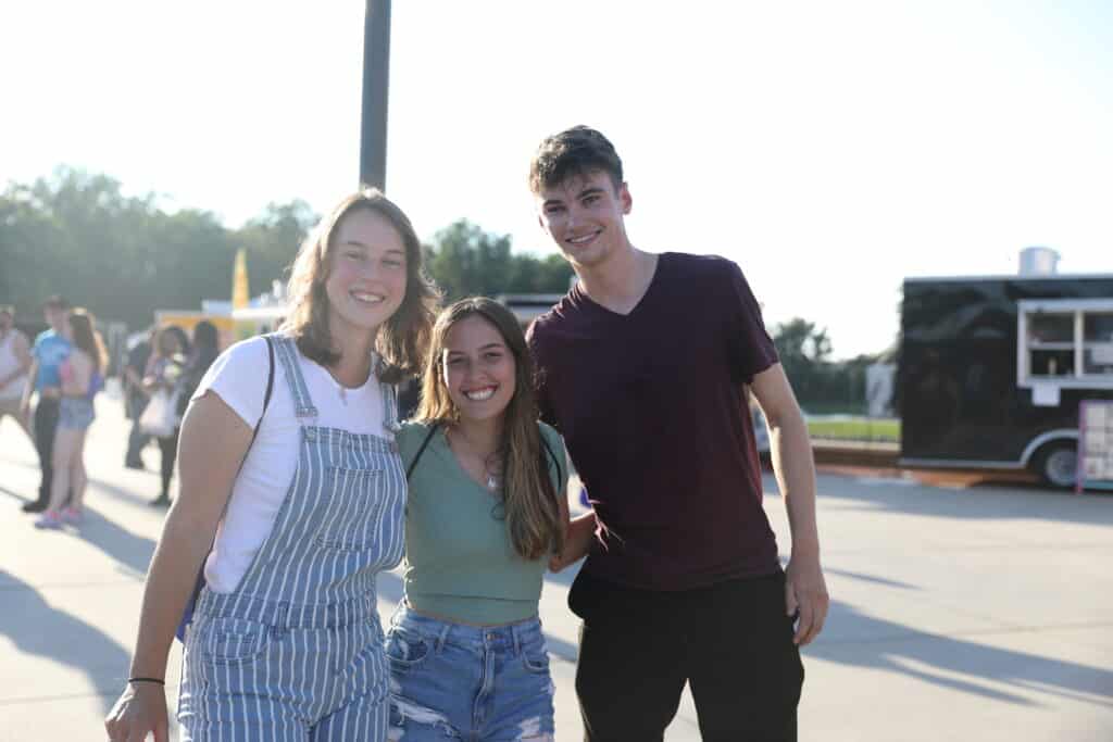 college students smiling