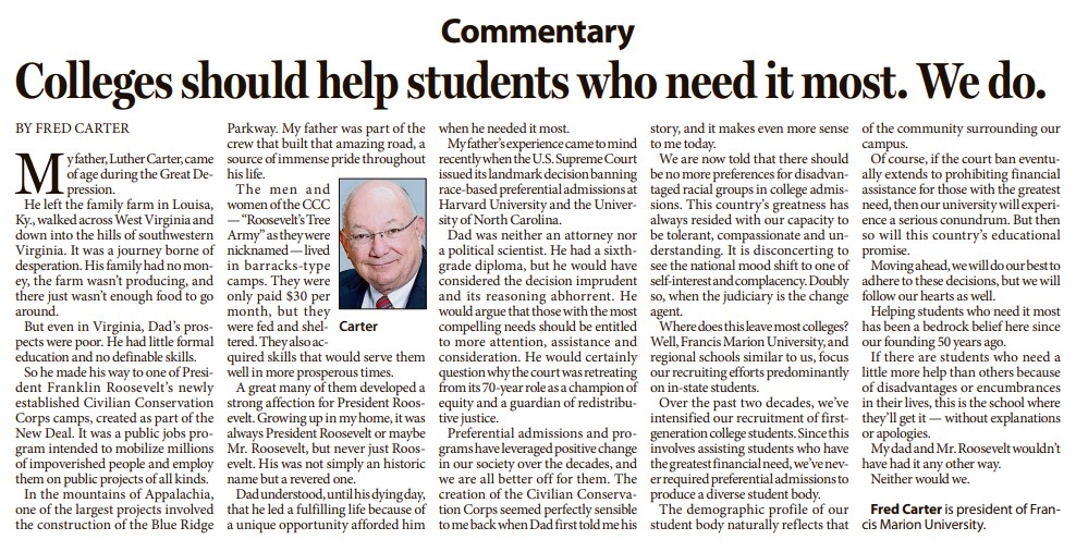 Colleges should help students who need it most. We do.